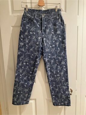 Lois Women’s Blue Palm-Print Jeans